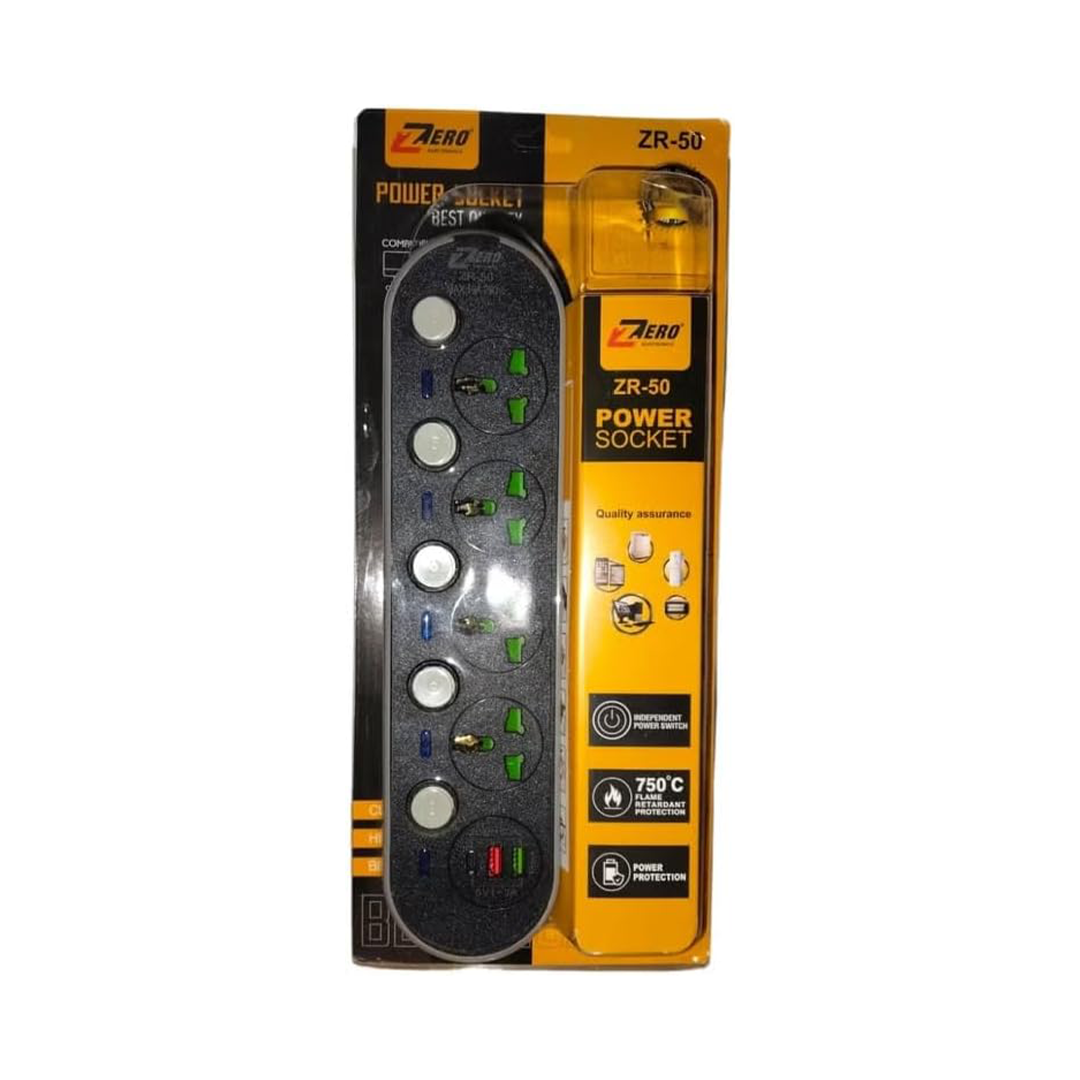 Zero ZR-50 Multi-Outlet Power Strip with USB Ports
